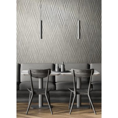   3D hullám mintás fémes ezüst szürke  modern vinyl dekor tapéta