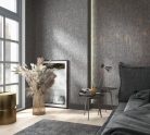 Antracit alapon bronz színű beton hatású modern foltos vinyl tapéta