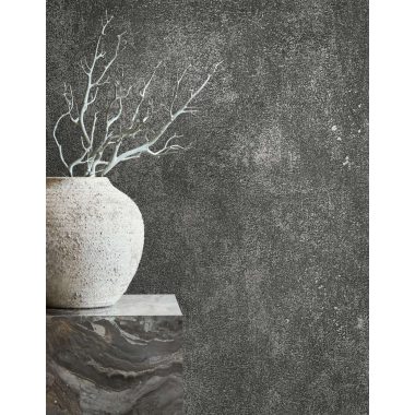   Antracit alapon ezüst foltos antikolt fémes betonos hatású vinyl tapéta