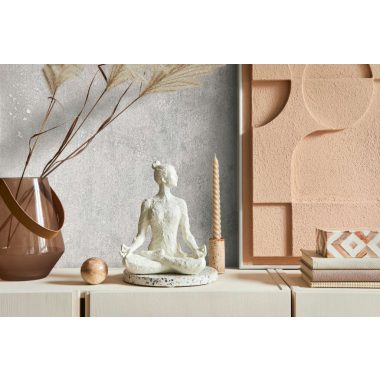   Halvány szürke alapon ezüst foltos antikolt fémes betonos hatású vinyl tapéta