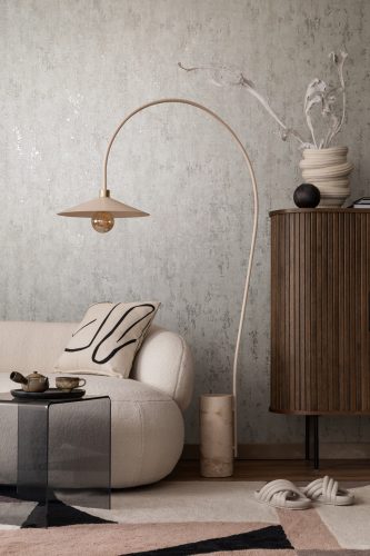 Grézs színű ezüst foltos beton hatású modern foltos vinyl tapéta