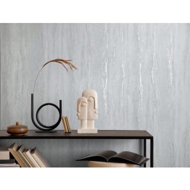   Fehér helyenként gyöngyház fényű márvány jellegű csíkos mintás natur vinyl tapéta