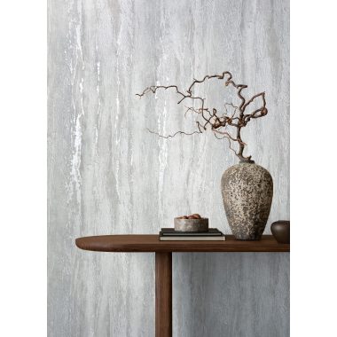   Meleg szürke és bézs színű márvány jellegű csíkos mintás natur vinyl tapéta gyöngyház fénnyel