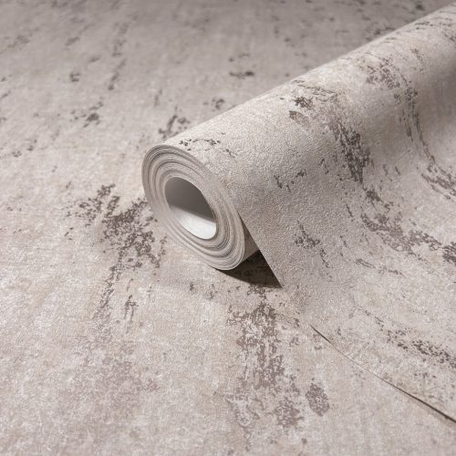 Enyhén mályvás színű beton hatású modern foltos vinyl tapéta