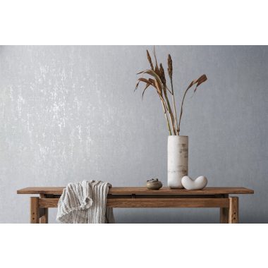 Hófehér színű beton hatású modern foltos vinyl tapéta