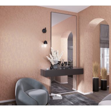 Lazac színű fémes, enyhén antikolt modern vinyl tapéta