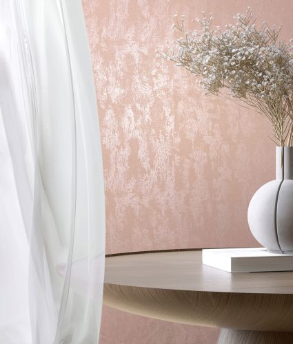 Lazac színű fémes, enyhén antikolt modern vinyl tapéta