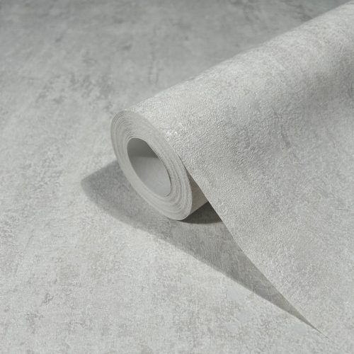 Világos szürke alapon gyöngyház színű beton hatású modern foltos vinyl tapéta