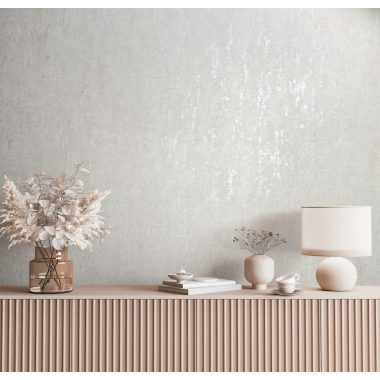  Világos szürke alapon gyöngyház színű beton hatású modern foltos vinyl tapéta
