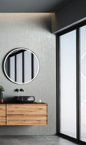 Világos szürke alapon gyöngyház színű beton hatású modern foltos vinyl tapéta