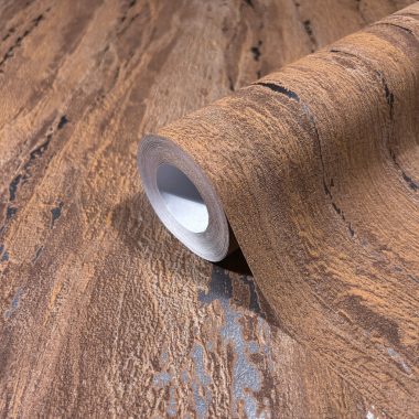   Rozsda és ezüst színű márvány jellegű csíkos mintás natur vinyl tapéta