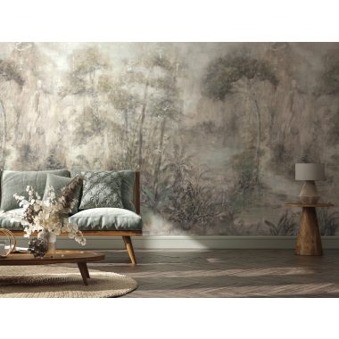   Festmény hatású erdei tájkép és fa mintás poszter tapéta