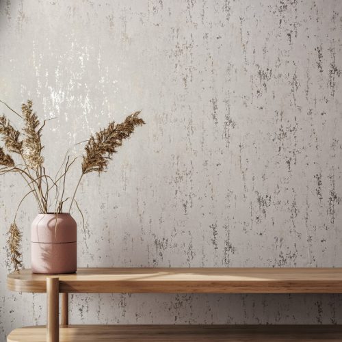 Bézs alapon pezsgő színű beton hatású modern foltos vinyl tapéta