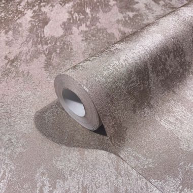   Fémes enyhén mályvás tejeskávé színű beton hatású modern strukturált vinyl dekor tapéta