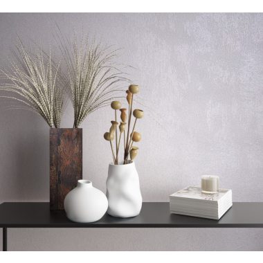   Hófehér antikolt, foltos, fémes hatású vinyl dekor tapéta