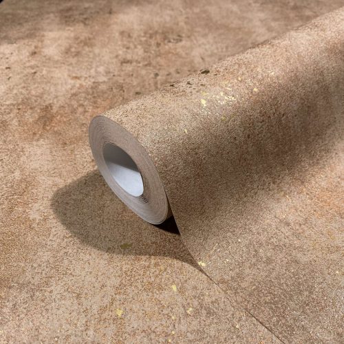 Bronz alapon rozsda és arany foltos antikolt fémes betonos hatású vinyl tapéta