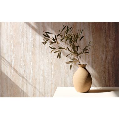   Bézs és púder színű márvány jellegű csíkos mintás natur vinyl tapéta