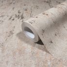 Terrakotta színű beton hatású modern, fémes foltos vinyl tapéta