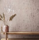 Terrakotta színű beton hatású modern, fémes foltos vinyl tapéta