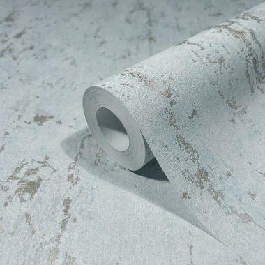   Vilgoskék alapon pezsgő színű beton hatású modern foltos vinyl tapéta