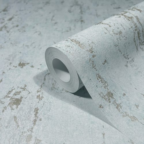 Vilgoskék alapon pezsgő színű beton hatású modern foltos vinyl tapéta