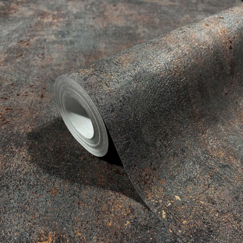 Antarcit alapon bronz foltos antikolt fémes betonos hatású vinyl tapéta
