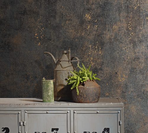 Antarcit alapon bronz foltos antikolt fémes betonos hatású vinyl tapéta