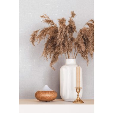   Hófehér alapon gyöngyház becsillanásos lenvászon hatású szövet struktúrájú vinyl tapéta