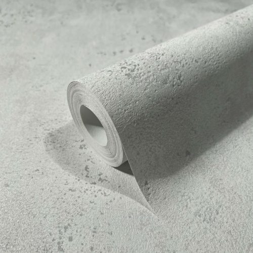 Fehér alapon ezüst foltos antikolt fémes betonos hatású vinyl tapéta