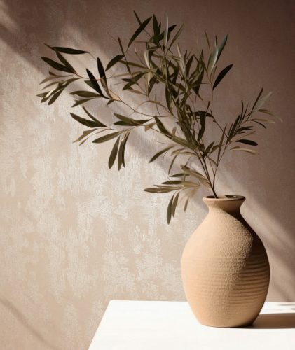 Barack színű fémes, enyhén antikolt modern vinyl tapéta