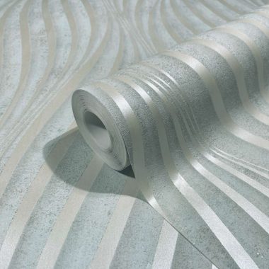   3D hullám mintás fémes halványzöld gyöngyház modern vinyl dekor tapéta