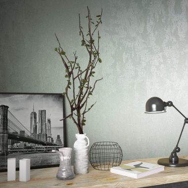   Halvány kék színű gyöngyházas, enyhén antikolt modern vinyl tapéta