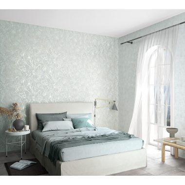   Absztrakt mintás fémes halványzöld erezetes modern antikolt vinyl tapéta