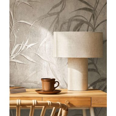   Leveles indás fémes szürke alapon ezüst modern vinyl dekor tapéta