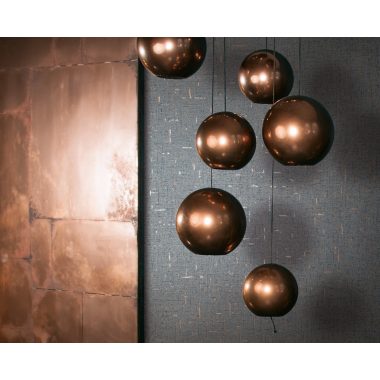   Antracit alapon bronz/fémes becsillanásos lenvászon hatású szövet struktúrájú vinyl tapéta