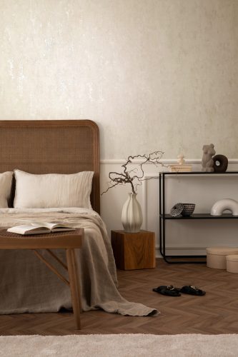 Krém színű beton hatású modern foltos vinyl tapéta