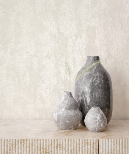 Hófehér  gyöngyház fényű enyhén antikolt modern vinyl tapéta