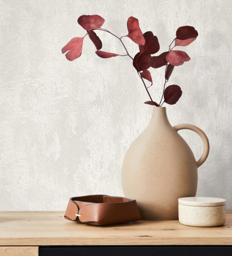 Hófehér  gyöngyház fényű enyhén antikolt modern vinyl tapéta