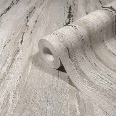   Bézs színű márvány jellegű csíkos mintás natur vinyl tapéta