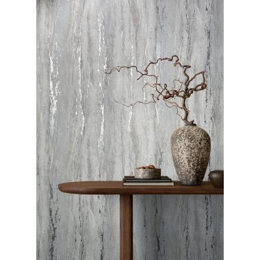   Hidegszürke és bézs színű márvány jellegű csíkos mintás natur vinyl tapéta