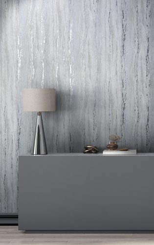 Hidegszürke és bézs színű márvány jellegű csíkos mintás natur vinyl tapéta