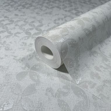   Elegáns szövet alapon apró koptatott mintás dekor vinyl tapéta fehér színben