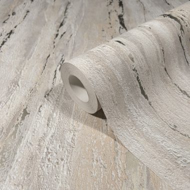   Szürke, púder és pezsgő színű márvány jellegű csíkos mintás natur vinyl tapéta