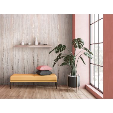   Szürke, púder és pezsgő színű márvány jellegű csíkos mintás natur vinyl tapéta