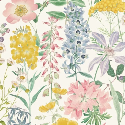   Színes, bohém stíusú tapéta a tavaszi rét virágaival