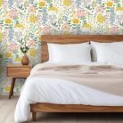   Színes, bohém stíusú tapéta a tavaszi rét virágaival