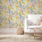   Színes, bohém stíusú tapéta a tavaszi rét virágaival