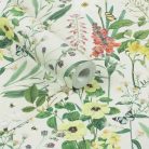 Nárcisz, árvácska, csillagjázmin, tátika virágos bohém tapéta színpompás pillangókkal és méhekkel