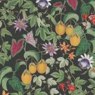 Maracuja gyümölcsös, sűrű mintás, különleges tapéta fekete alapszínnel