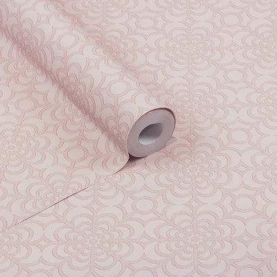 Vintage virágos csempe mintás tapéta pasztel puncs színben